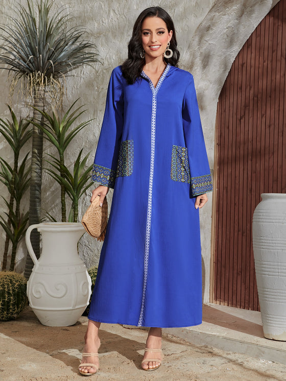 Najma Geo Print Hooded Tunic Dress