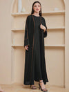 Najma Women'S Long Sleeve Open Front Islamic Abaya Gown