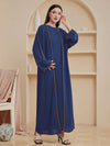 Najma Women'S Long Sleeve Open Front Islamic Abaya Gown