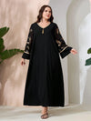 Najma Women'S plus Size Arabic Clothing with Fringe Pendant Decorated Sleeve Hem