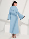 Najma Contrast Piping Trumpet Sleeve Hooded Dress