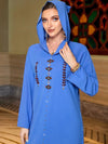 Najma Rhinestone Detail Split Hem Hooded Dress