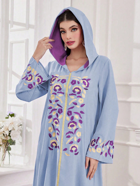 Najma Ladies Casual Hooded Arab Printed Dress